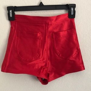 American apparel red xs disco shorts